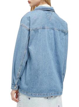 Sobrecamisa Tommy Jeans Denim Azul para Mujer