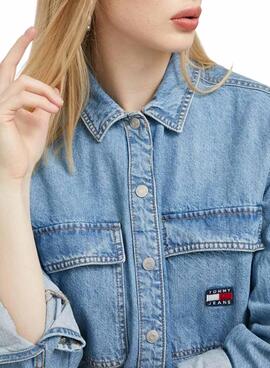 Sobrecamisa Tommy Jeans Denim Azul para Mujer