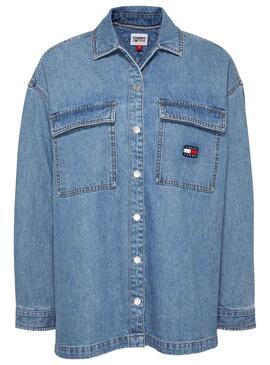 Sobrecamisa Tommy Jeans Denim Azul para Mujer