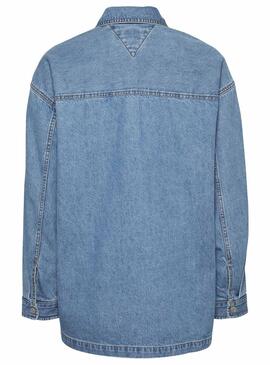 Sobrecamisa Tommy Jeans Denim Azul para Mujer