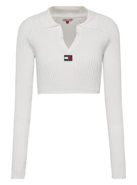 Jersey Tommy Jeans Badge Blanco para Mujer