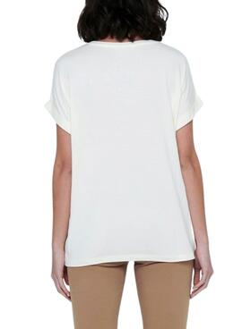 Camiseta Only Moster Blanco Crudo para Mujer