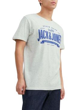 Camiseta Jack and Jones Logo Blanco para Hombre