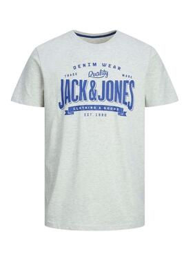 Camiseta Jack and Jones Logo Blanco para Hombre