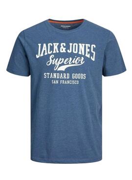 Camiseta Jack and Jones Logo Azul para Hombre