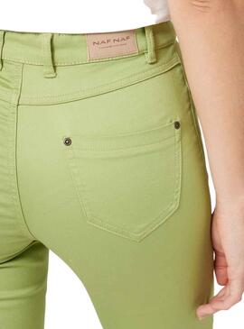 Pantalon Naf Naf Verde Manzana para Mujer