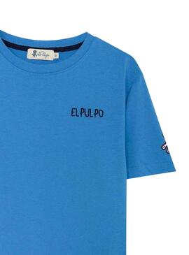 Camiseta El Pulpo Back Logo Azul y Rosa