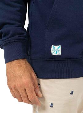 Sudadera El Pulpo Hoodie Basic Marino Paea Hombre