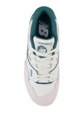 Zapatillas New Balance 550 Blanco Verde Para Niños