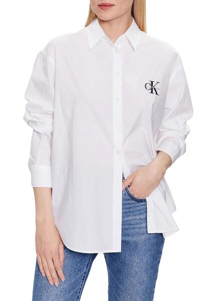 Camisa Calvin Klein Jeans Monologo Blanco Mujer