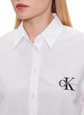 Camisa Calvin Klein Jeans Monologo Blanco Mujer