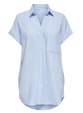 Camisa Only Fenna Listas Azul Para Mujer