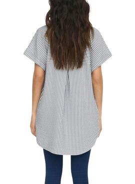 Camisa Only Fenna Listas Gris Para Mujer