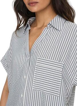 Camisa Only Fenna Listas Gris Para Mujer