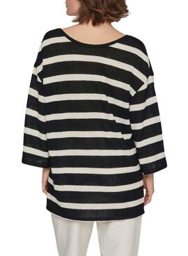 Camiseta Vila Franca Rayas Negro Para Mujer