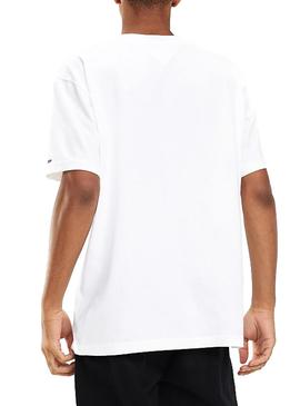 Camiseta Tommy Jeans Multilogo Blanco Hombre