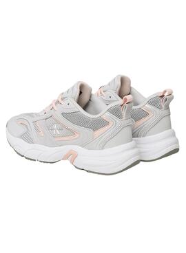 Zapatillas Calvin Klein Mesh Gris Para Mujer