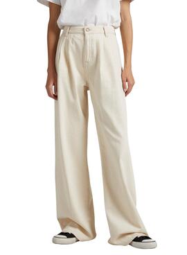 Pantalón Vaquero Pepe Jeans Cecilia Beige Mujer