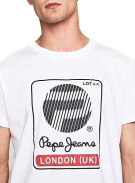 Camiseta Pepe Jeans Retro Blanco Hombre
