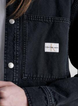 Camisa Calvin Klein Jeans Canvas Negro para Hombre