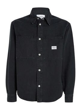 Camisa Calvin Klein Jeans Canvas Negro para Hombre