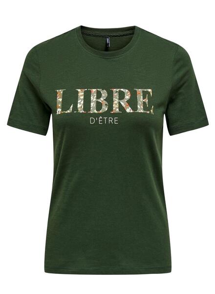 Camiseta Only Philine Print Libre Verde Para Mujer