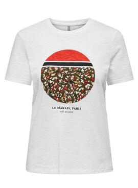 Camiseta Only Philine Print Blanco Para Mujer