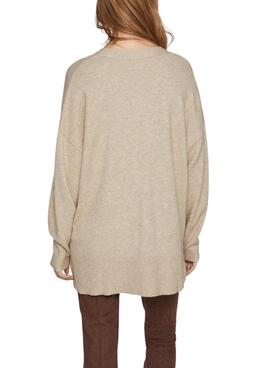 Chaqueta Vila Viril Oversize Beige Para Mujer