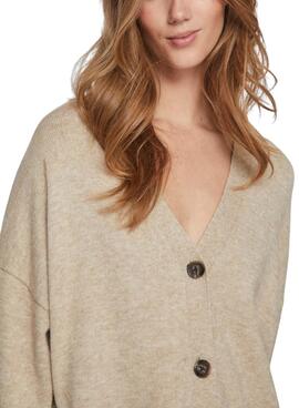 Chaqueta Vila Viril Oversize Beige Para Mujer