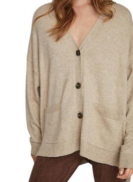 Chaqueta Vila Viril Oversize Beige Para Mujer