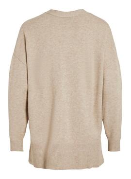 Chaqueta Vila Viril Oversize Beige Para Mujer