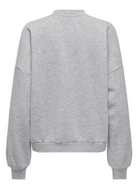 Sudadera Only Amor Art Gris Para Mujer