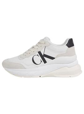 Zapatillas Calvin Klein Piel Wedge Blanco Mujer