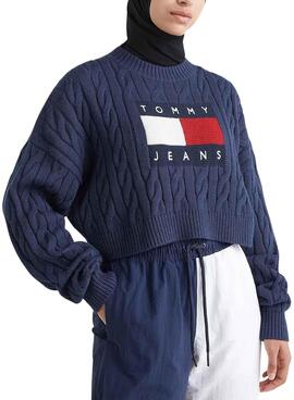 Jersey Tommy Jeans Boxy Center Marino Mujer