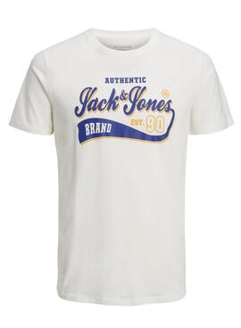 Camiseta Jack and Jones Logo O-Neck Blanco Hombre