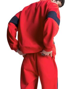 Sudadera Tommy Jeans Oversize Rojo para Hombre