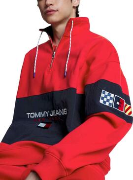 Sudadera Tommy Jeans Oversize Rojo para Hombre