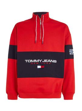 Sudadera Tommy Jeans Oversize Rojo para Hombre