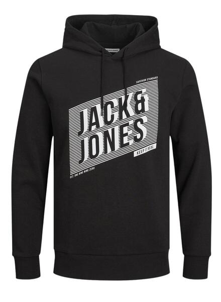 Sudadera Jack and Jones Jeff Negro Para Hombre