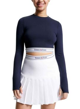 Crop Top Tommy Jeans Waistband Marino Mujer