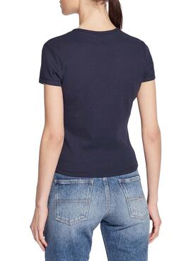 Camiseta Tommy Jeans Essential Marino para Mujer