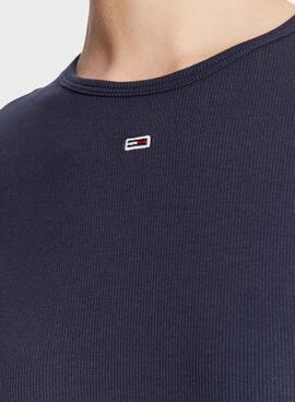 Camiseta Tommy Jeans Essential Marino para Mujer
