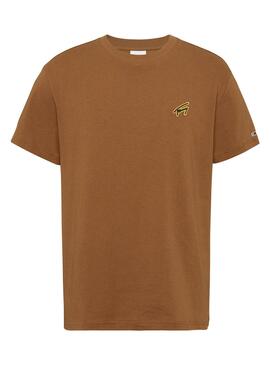 Camiseta Tommy Jeans Gold Signature Marrón Hombre