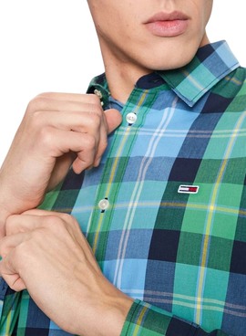 Camisa Tommy Jeans Essential Verde para Hombre