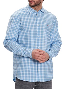 Camisa Tommy Jeans Essential Azul para Hombre