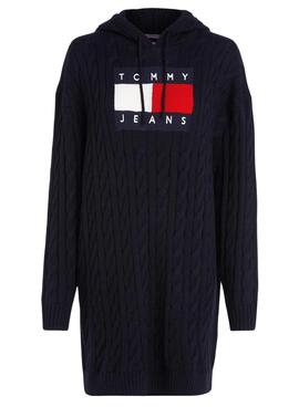 Vestido Tommy Jeans Cable Flag Negro para Mujer