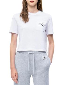 Camiseta Calvin Klein Jeans Monogram Blanca Mujer