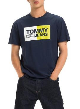 Camiseta Tommy Jeans Essential Split Marino Hombre