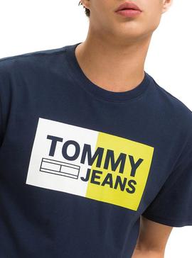 Camiseta Tommy Jeans Essential Split Marino Hombre