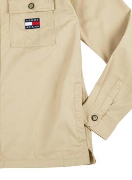 Sobrecamisa Tommy Jeans Classic Solid Beige Hombre